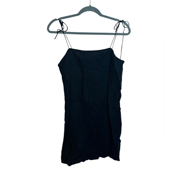 Old Navy Black Linen Tie Sleeve Mini Dress - Picture 2 of 6